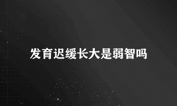 发育迟缓长大是弱智吗