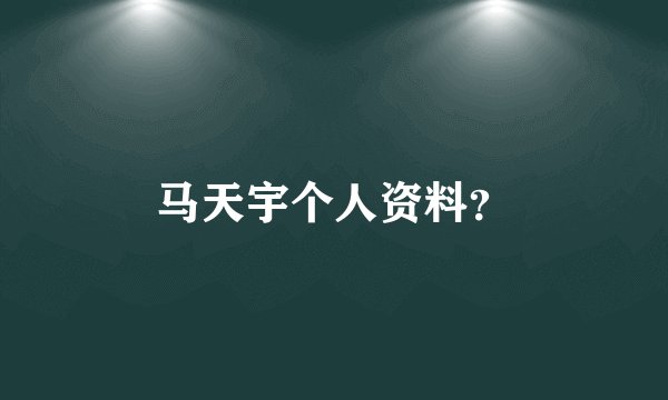 马天宇个人资料？
