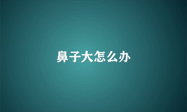 鼻子大怎么办