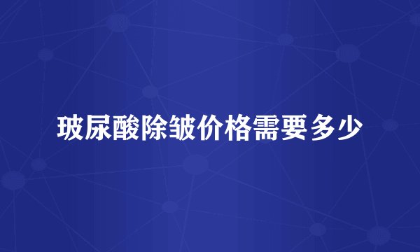 玻尿酸除皱价格需要多少