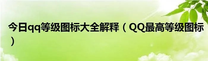 今日qq等级图标大全解释（QQ最高等级图标）