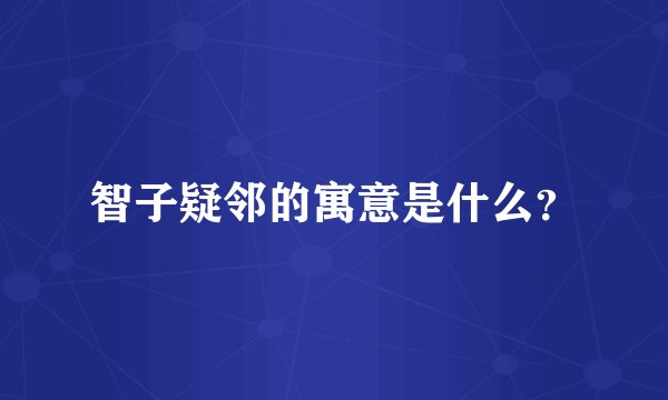 智子疑邻的寓意是什么？