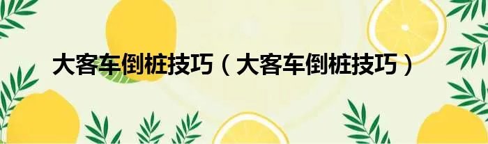 大客车倒桩技巧（大客车倒桩技巧）