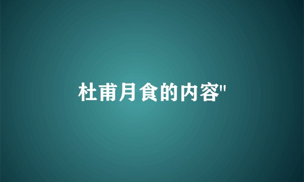 杜甫月食的内容