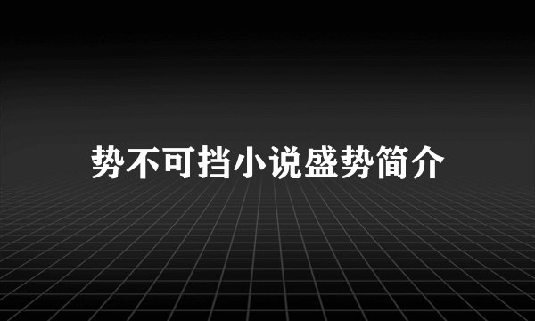 势不可挡小说盛势简介