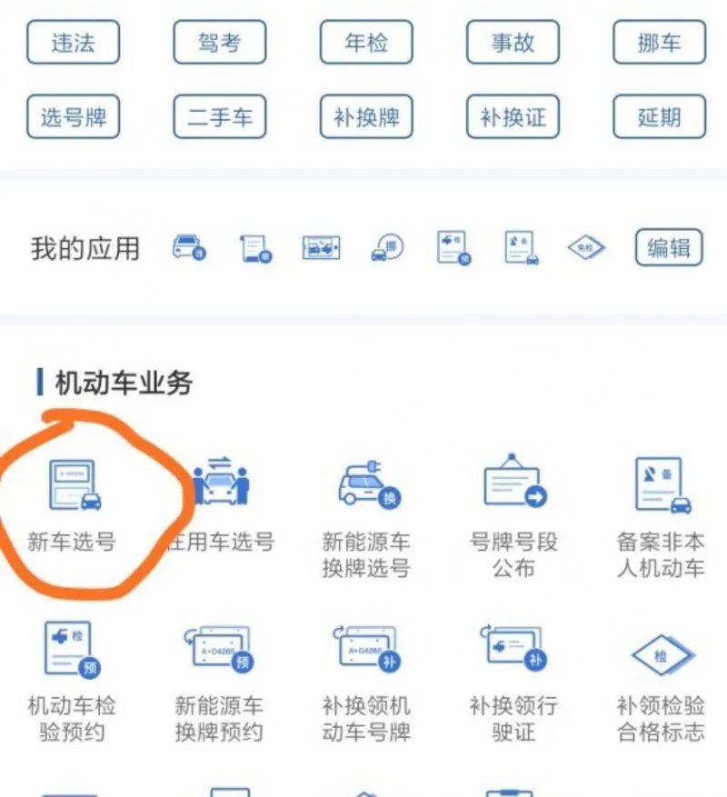 怎么在网上选车牌号