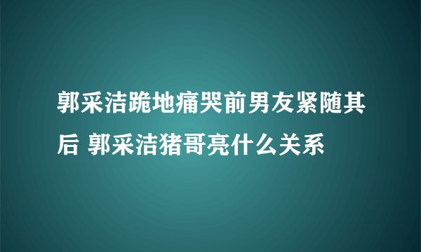 郭采洁跪地痛哭前男友紧随其后 郭采洁猪哥亮什么关系