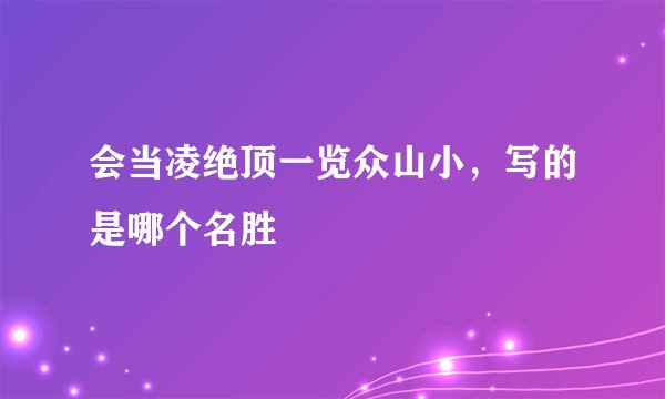 会当凌绝顶一览众山小，写的是哪个名胜