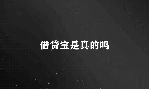 借贷宝是真的吗