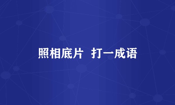 照相底片  打一成语