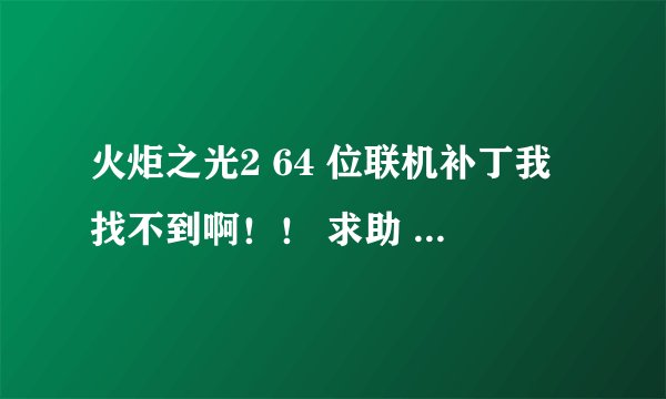 火炬之光2 64 位联机补丁我找不到啊！！ 求助 火炬之光2 win7 64位无法联机！！