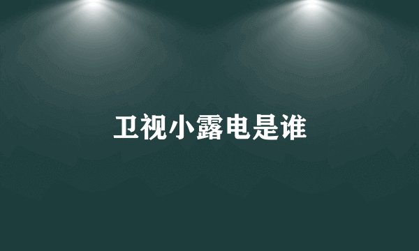 卫视小露电是谁