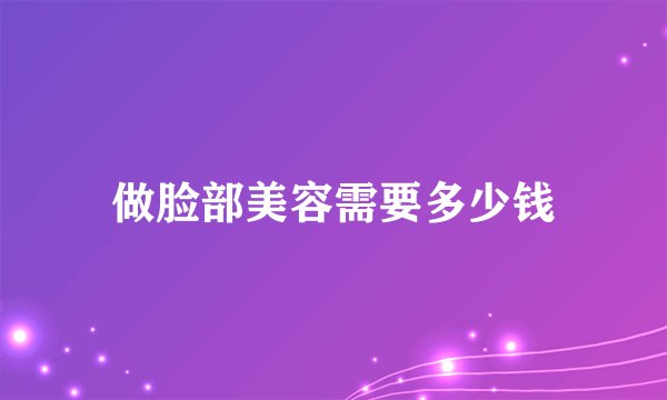 做脸部美容需要多少钱
