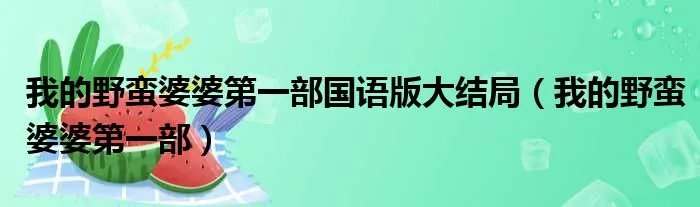 我的野蛮婆婆第一部国语版大结局（我的野蛮婆婆第一部）