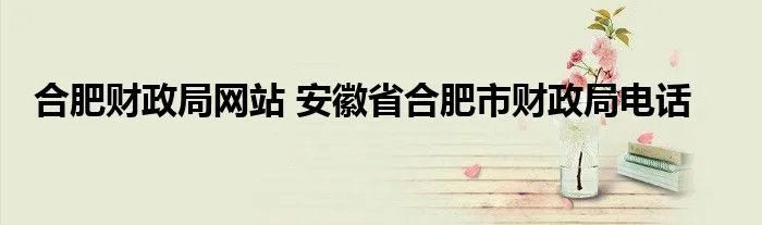 合肥财政局网站 安徽省合肥市财政局电话