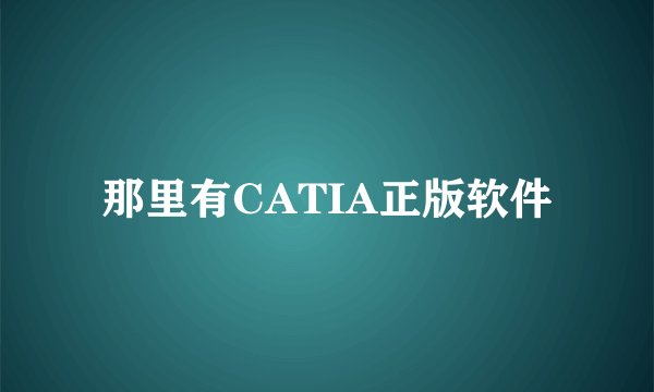 那里有CATIA正版软件