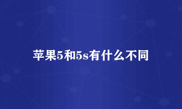 苹果5和5s有什么不同