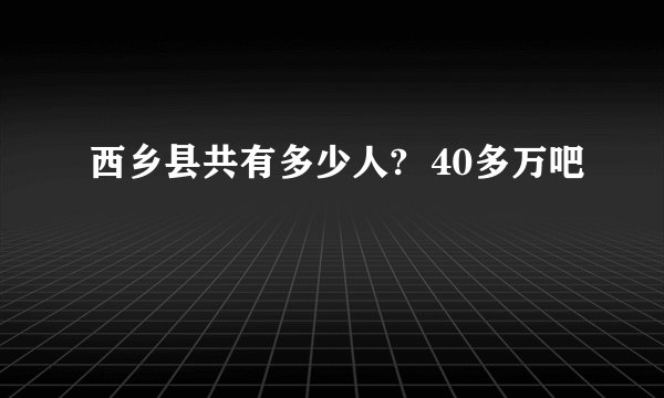 西乡县共有多少人?  40多万吧