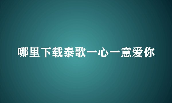 哪里下载泰歌一心一意爱你