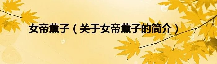 女帝薫子（关于女帝薫子的简介）