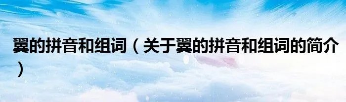 翼的拼音和组词（关于翼的拼音和组词的简介）