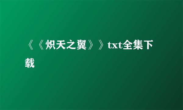 《《炽天之翼》》txt全集下载