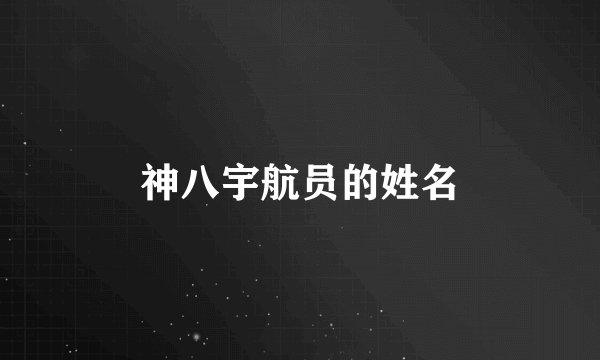 神八宇航员的姓名