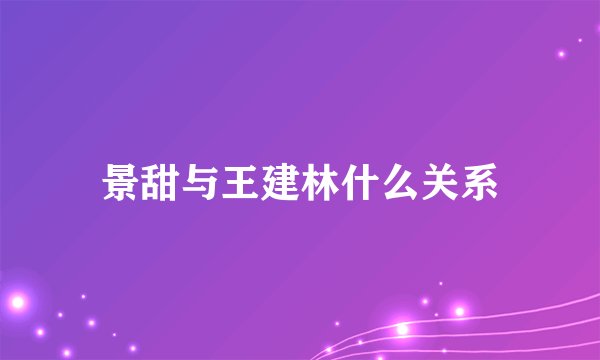 景甜与王建林什么关系