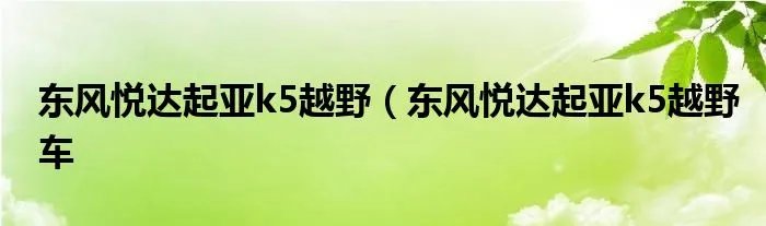 东风悦达起亚k5越野（东风悦达起亚k5越野车