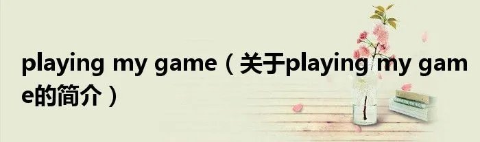 playing my game（关于playing my game的简介）