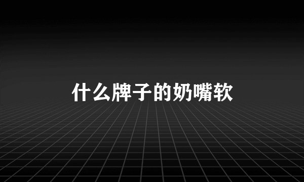 什么牌子的奶嘴软