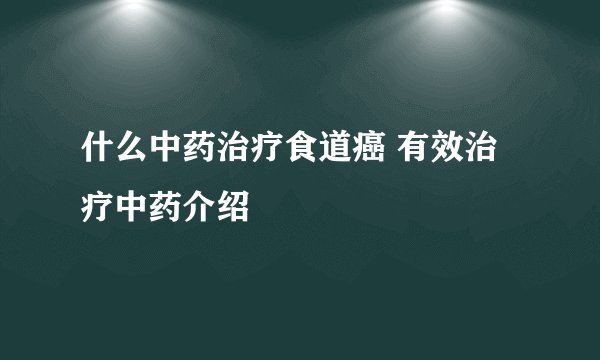 什么中药治疗食道癌 有效治疗中药介绍