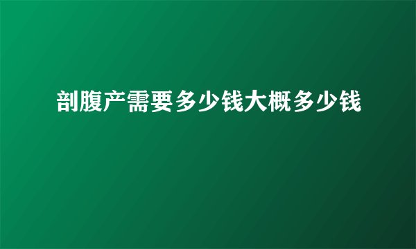 剖腹产需要多少钱大概多少钱