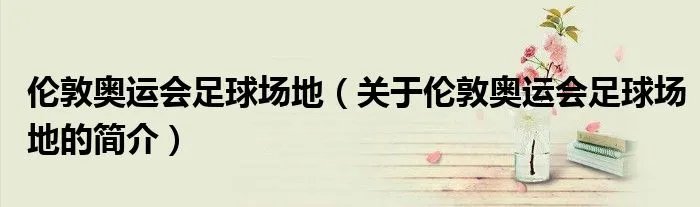 伦敦奥运会足球场地（关于伦敦奥运会足球场地的简介）