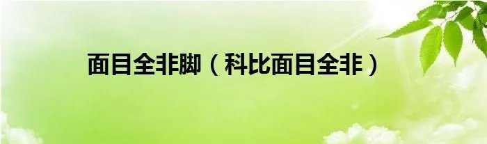 面目全非脚(科比面目全非)