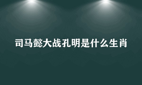 司马懿大战孔明是什么生肖