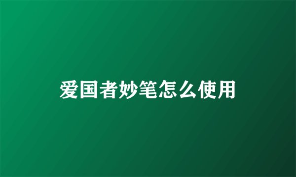 爱国者妙笔怎么使用