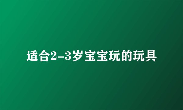 适合2-3岁宝宝玩的玩具