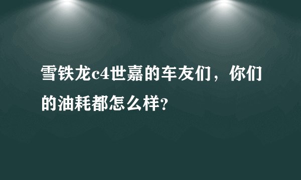 雪铁龙c4世嘉的车友们，你们的油耗都怎么样？