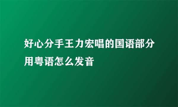 好心分手王力宏唱的国语部分用粤语怎么发音