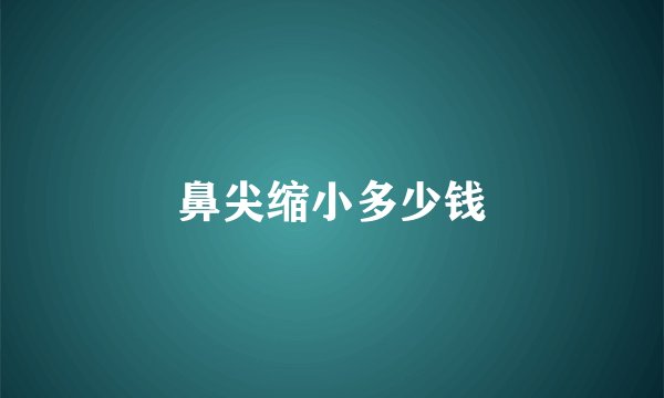 鼻尖缩小多少钱