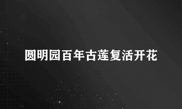 圆明园百年古莲复活开花