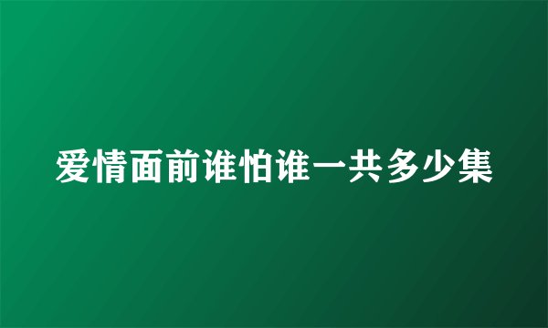 爱情面前谁怕谁一共多少集