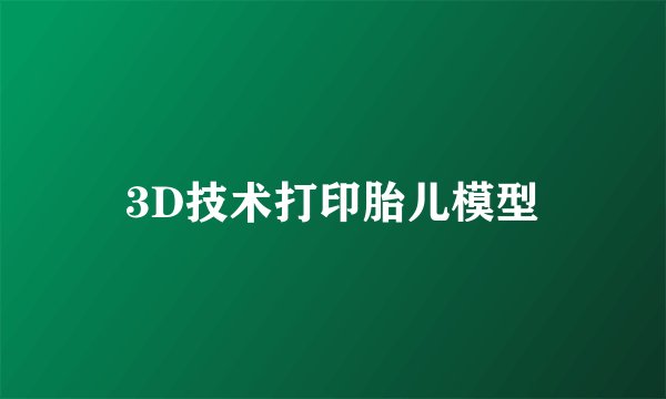 3D技术打印胎儿模型