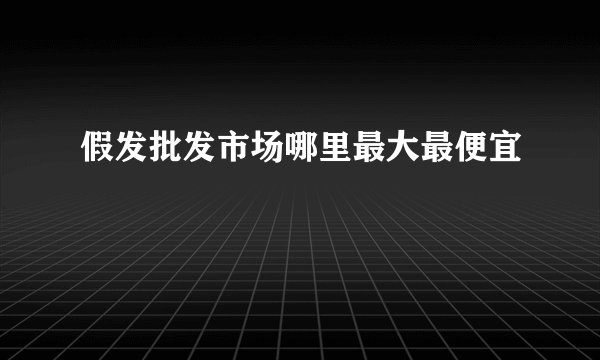 假发批发市场哪里最大最便宜
