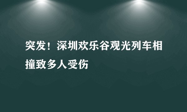 突发！深圳欢乐谷观光列车相撞致多人受伤
