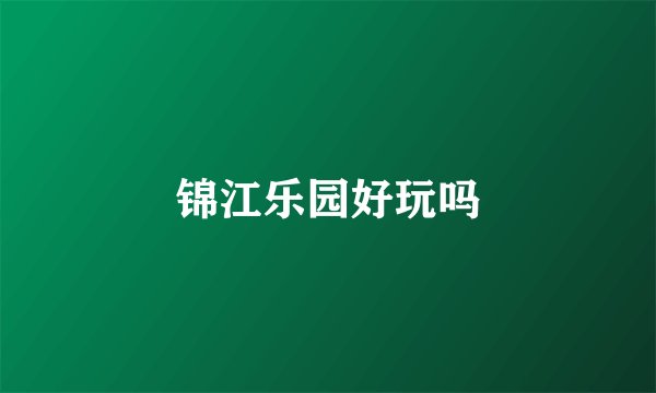 锦江乐园好玩吗
