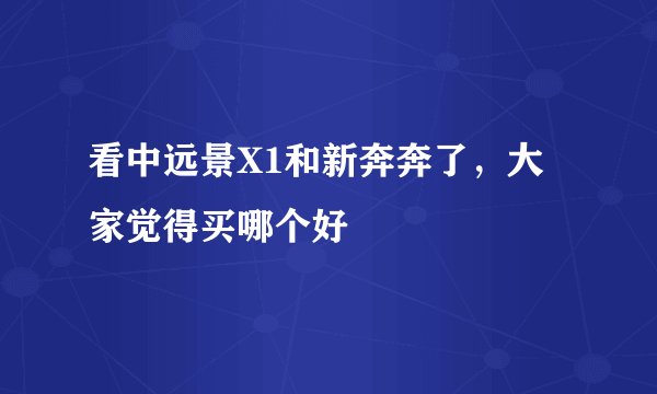 看中远景X1和新奔奔了，大家觉得买哪个好