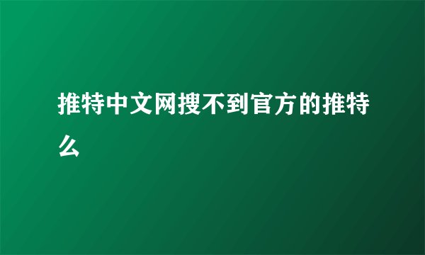 推特中文网搜不到官方的推特么