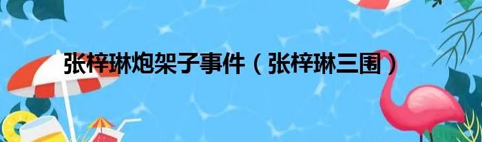 张梓琳炮架子事件（张梓琳三围）